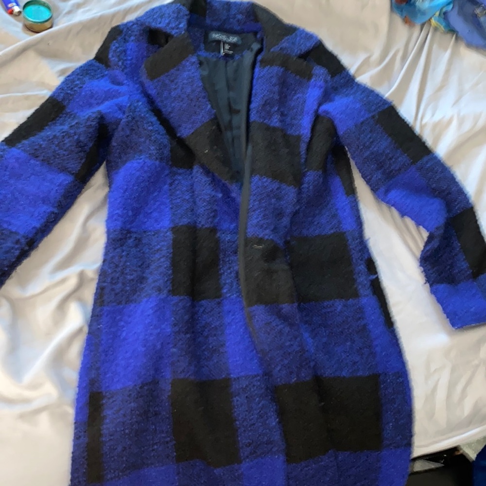 Blue plaid coat